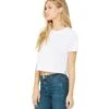 Bella + Canvas Flowy Cropped Tee White