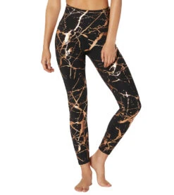 Beyond Yoga Lost Your Marbles High Waisted 7/8 Yoga Leggings Black/Shiny Rose Gold Marble -Everyday Yoga 1741851787299 blackshinyrosegoldmarble