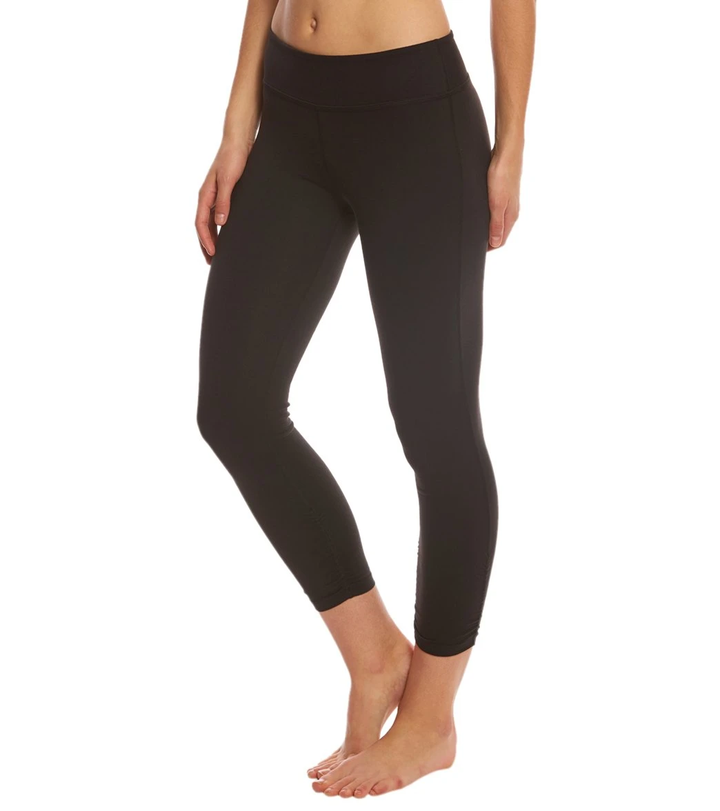 Beyond Yoga Essential Gathered Yoga Capris Jet Black 3 Beyond Yoga Essential Gathered Yoga Capris Jet Black