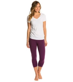 Beyond Yoga Essential Gathered Yoga Capris Imperial Violet -Everyday Yoga 1745877270563 imperialviolet 4a