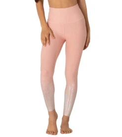 Beyond Yoga Sportflex Alloy Ombre High Waisted Midi Yoga Leggings Tinted Rose Holographic Speckle -Everyday Yoga 4112277635107 tintedroseholographicspeckle