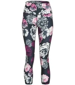 Balance Collection Printed Contender 22" High Waisted Yoga Capris -Everyday Yoga 4321927462955 blackmagentalustfloralmix 1a