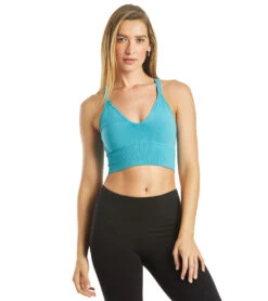 Free People Movement Good Karma Crop Yoga Top Turquoise -Everyday Yoga 4327182729259 turquoise