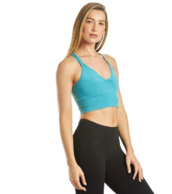 Free People Movement Good Karma Crop Yoga Top Turquoise
