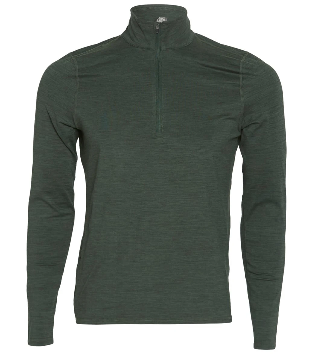Vuori Men's Ease Performance Yoga 1/2 Zip Blackened Green Heather 4 Vuori Men's Ease Performance Yoga 1/2 Zip Blackened Green Heather - Image 2