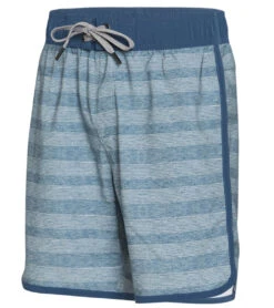 PrAna Men's Ground Speed 7.5" Inseam Yoga Shorts Storm Cloud Rower