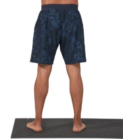Manduka Men's Performance Classic Rise Shorts Navy Tie Dye