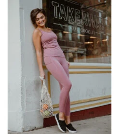 Everyday Yoga High Waisted Go-To Pocket Leggings 28" Dusty Rose -Everyday Yoga 4435085099051 dustyrose 6a