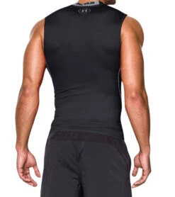 Under Armour Men's UA Armour Heatgear Sleeveless Compression Shirt Black/Steel -Everyday Yoga 4473484738603 blacksteel 4a