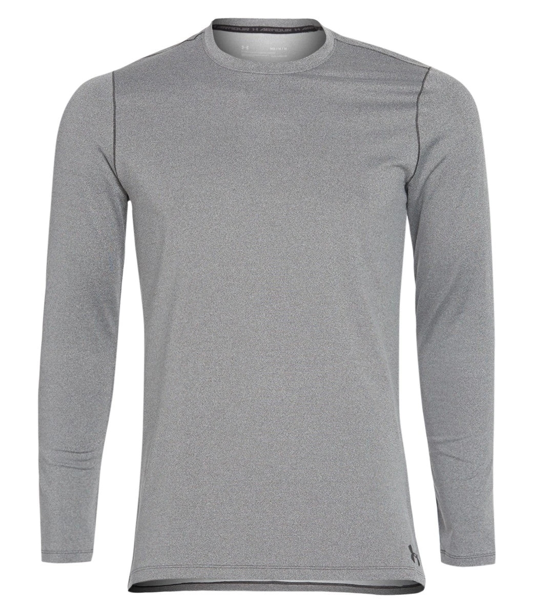 Under Armour Men's UA ColdGear Fitted Crew Charcoal Light Heather/Black 4 Under Armour Men's UA ColdGear Fitted Crew Charcoal Light Heather/Black - Image 2