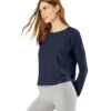Beyond Yoga Featherweight Morning Light Cropped Pullover Nocturnal Navy 1 Beyond Yoga Featherweight Morning Light Cropped Pullover Nocturnal Navy -Everyday Yoga 4501440430123 nocturnalnavy 2a