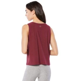 Beyond Yoga Featherweight Spacedye Balanced Muscle Yoga Tank Deep Merlot