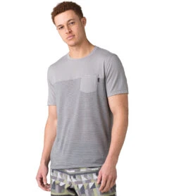 PrAna Men's Milo Short Sleeve Tee Grey 7 PrAna Men's Milo Short Sleeve Tee Grey -Everyday Yoga 4519933509675 grey 1