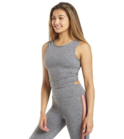 Spiritual Gangster Twisted Open Back Tank Heather Gray -Everyday Yoga 4521741353003 heathergray 5a