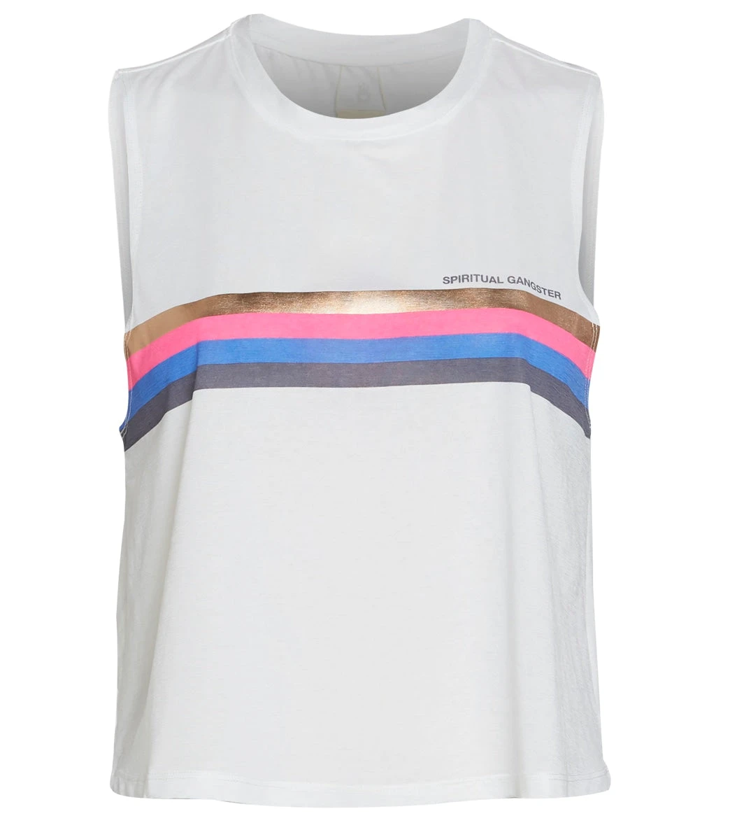 Spiritual Gangster SGV Stripe Active Crop Tank 5 Spiritual Gangster SGV Stripe Active Crop Tank - Image 3