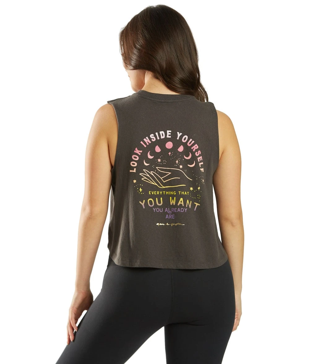 Spiritual Gangster Look Crop Tank Vintage Black 4 Spiritual Gangster Look Crop Tank Vintage Black - Image 2