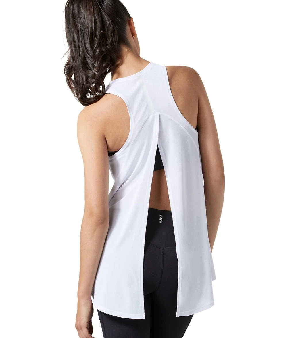 Lilybod Kendall Tie Back Yoga Tank White 3 Lilybod Kendall Tie Back Yoga Tank White