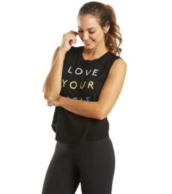 Good HYOUman Radley Love Yourself Tank Blacksand -Everyday Yoga 4848190390315 blacksand 5a