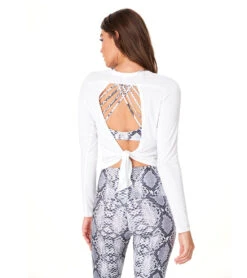 Onzie Tie Back Long Sleeve Top 32 Onzie Tie Back Long Sleeve Top -Everyday Yoga 4869857509419 white 3a 1