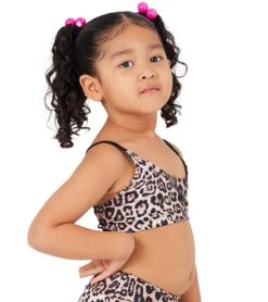 Onzie Girl's Elastic Yoga Sports Bra Leopard