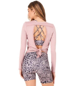 Onzie Tie Back Long Sleeve Top 28 Onzie Tie Back Long Sleeve Top -Everyday Yoga 6540566921259 woodrose 3a