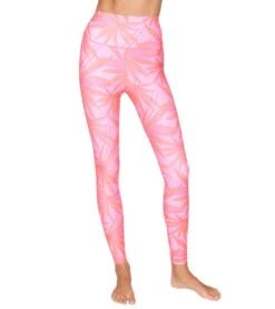 Spiritual Gangster Intent 7/8 High Waisted Leggings Pink Glow Print -Everyday Yoga 6577302208555 pinkglowprint 4a