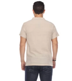 Yak & Yeti Men's Button Up Kurta Shirt Solid Color -Everyday Yoga 6577633165355 natural 3a