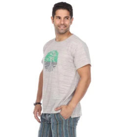 Yak & Yeti Men's T-Shirt Tree Of Life Print Natural