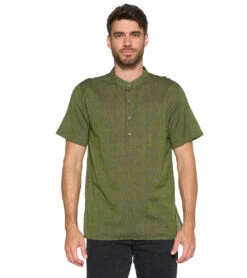 Yak & Yeti Men's Button Up Kurta -Everyday Yoga 6577634050091 green 1
