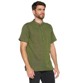 Yak & Yeti Men's Button Up Kurta Green