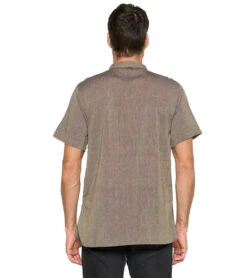 Yak & Yeti Men's Button Up Kurta -Everyday Yoga 6577634115627 gray 3a 1