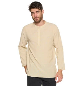 Yak & Yeti Men's Kurta Solid Color -Everyday Yoga 6577634246699 cream 1a