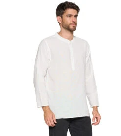 Yak & Yeti Men's Kurta Solid Color White