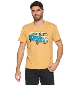Yak & Yeti Vintage Hippie Van Life Men's T Shirt -Everyday Yoga 6577635917867 mustard 1a