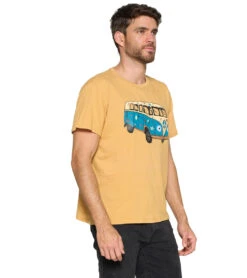 Yak & Yeti Vintage Hippie Van Life Men's T Shirt -Everyday Yoga 6577635917867 mustard 2a