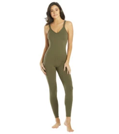 Everyday Yoga Radiant Solid Strappy Back Long Leotard 28" 41 Everyday Yoga Radiant Solid Strappy Back Long Leotard 28" -Everyday Yoga 6596610621483 darkolive 1a