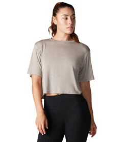 Tavi Crop Tee 35 Tavi Crop Tee -Everyday Yoga 6605264551979 flax