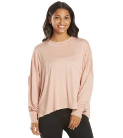 Free People Runner Up Long Sleeve Shell Pink -Everyday Yoga 6619096186923 shellpink