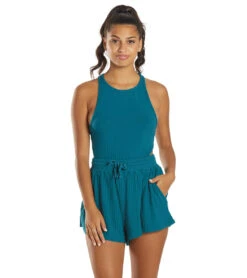 Free People Blissed Out Romper -Everyday Yoga 6619097858091 bluepeacock