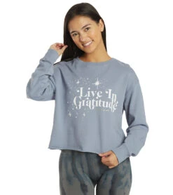 Spiritual Gangster Gratitude Mazzy Pullover Sweatert -Everyday Yoga 6622572773419 blueash