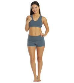 Hard Tail Rolldown Shorts -Everyday Yoga 6637053345835 steelblue 4a