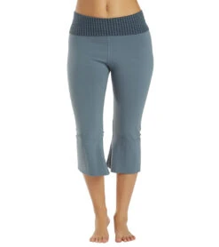Hard Tail Contour Rolldown V-Split Capris Steel Blue -Everyday Yoga 6637055508523 steelblue