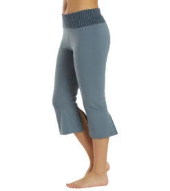 Hard Tail Contour Rolldown V-Split Capris Steel Blue -Everyday Yoga 6637055508523 steelblue 5a