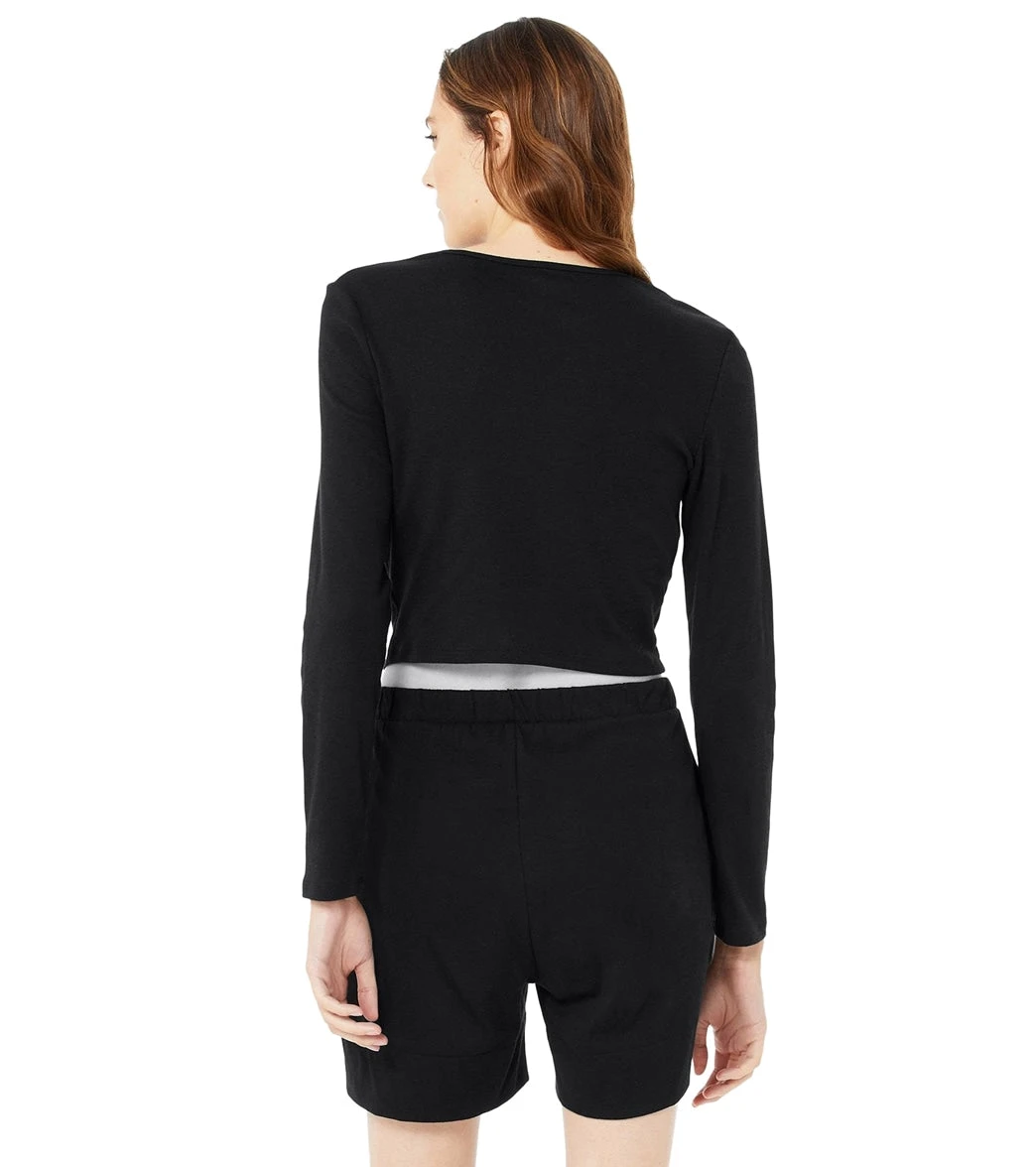 Bella + Canvas Long Sleeve Micro Rib Tee Solid Black Blend 4 Bella + Canvas Long Sleeve Micro Rib Tee Solid Black Blend - Image 2