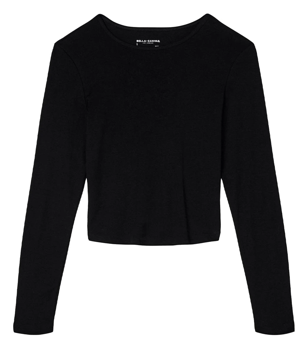 Bella + Canvas Long Sleeve Micro Rib Tee Solid Black Blend 5 Bella + Canvas Long Sleeve Micro Rib Tee Solid Black Blend - Image 3