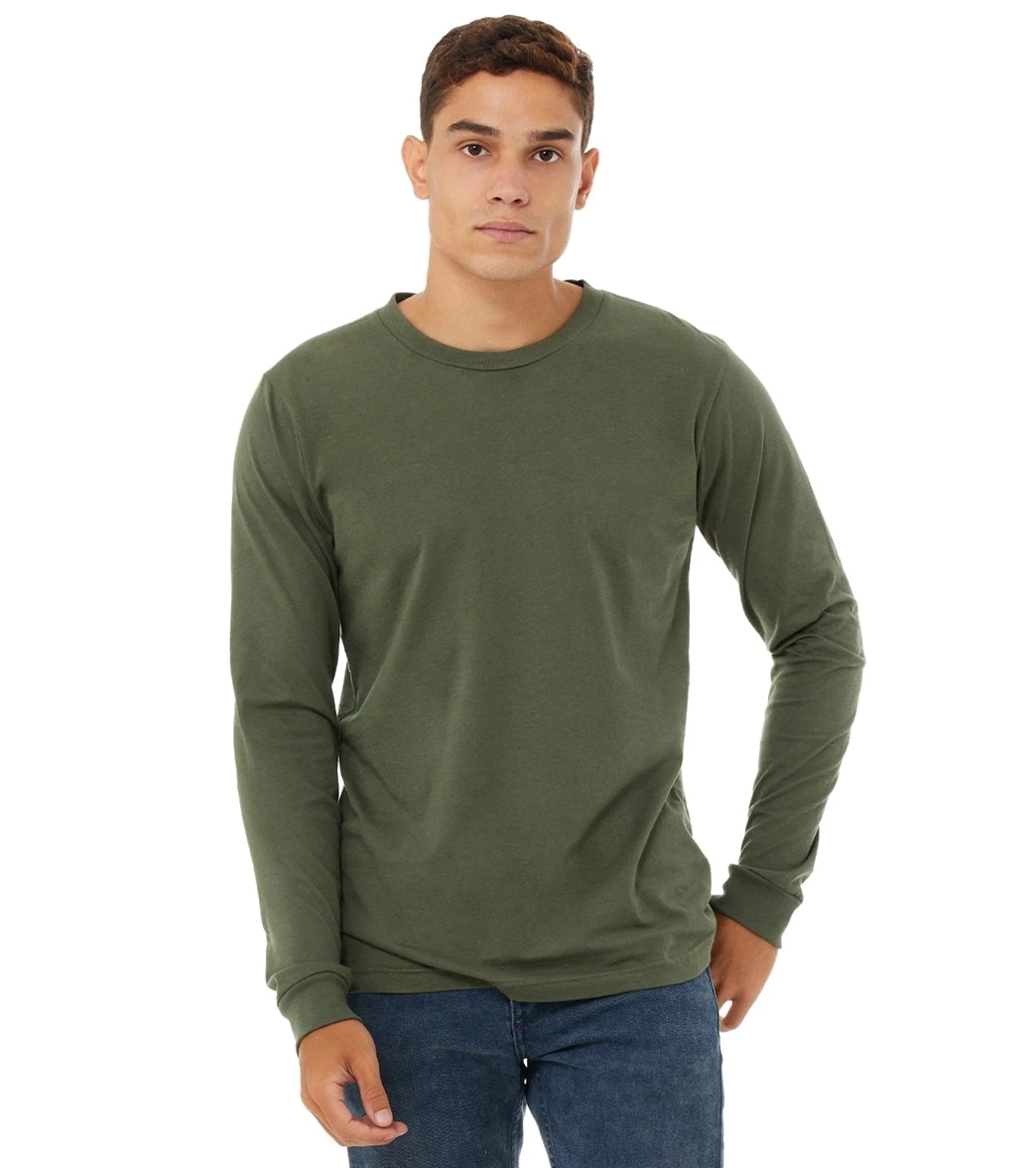 Bella + Canvas Sueded Airlume Long Sleeve Tee Military Green 6 Bella + Canvas Sueded Airlume Long Sleeve Tee Military Green - Image 4