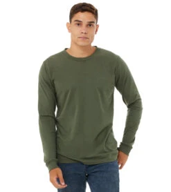 Bella + Canvas Sueded Airlume Long Sleeve Tee -Everyday Yoga 6646909960235 militarygreen 1a