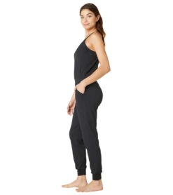 Beyond Yoga Heather Rib Lounge Around Jumpsuit Black Heather -Everyday Yoga 6688794050603 blackheather 4a 1
