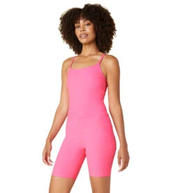 Beyond Yoga Spacedye Get In Gear Biker Jumpsuit Electric Pink Heather
