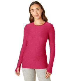 Beyond Yoga Featherweight Spacedye Classic Crew Pullover Dragonfruit-Sangria -Everyday Yoga 6779760574507 dragonfruitsangria
